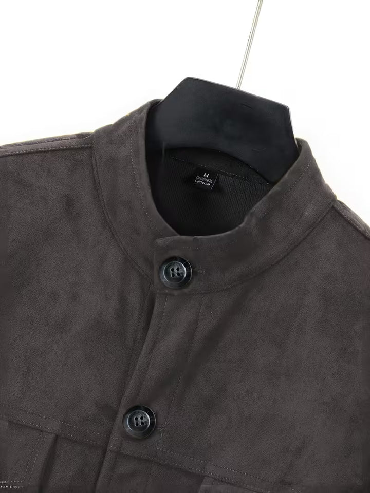Jelil - Suede Jacket With Dual Front Pockets