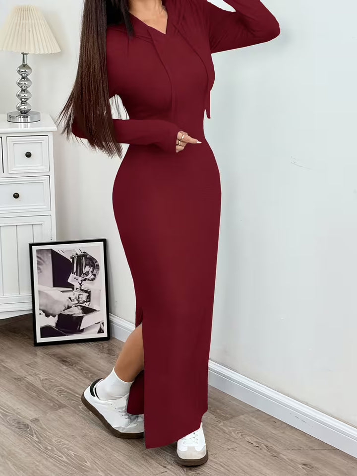 Dahye - Long Sleeve Maxi Dress With Hood