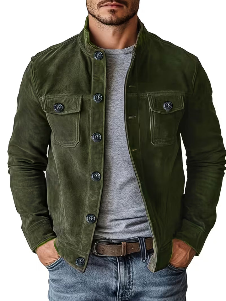 Jelil - Suede Jacket With Dual Front Pockets
