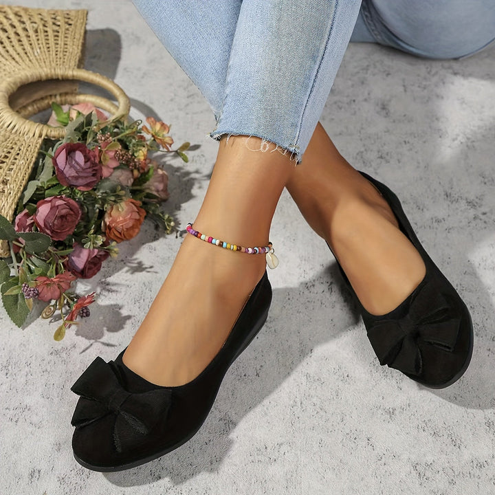 Fransiska - Breathable Non-slip Loafers With Bowtie