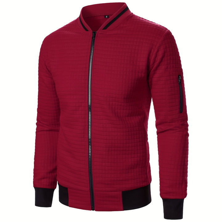 Benjie - Zipper Stand-Up Collar Cardigan Jacket