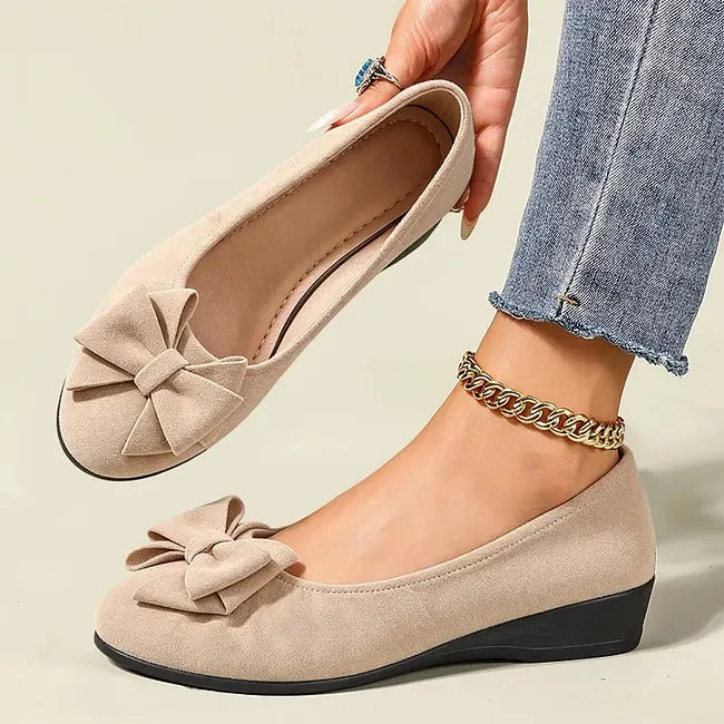 Fransiska - Breathable Non-slip Loafers With Bowtie