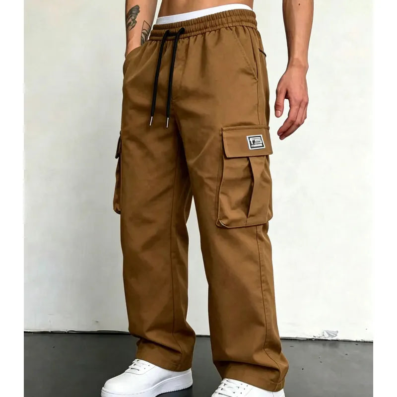 Nesham - Cargo Trousers With Drawstring Waist and Pockets