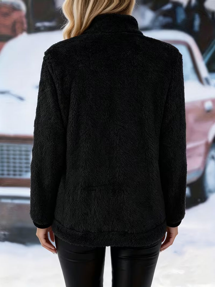Galiena - Fuzzy Long Sleeve Zip-Up Jacket