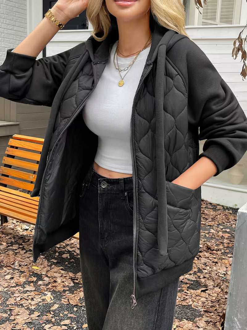 Adriyan - Long Sleeve Jacket With Quilted Panels