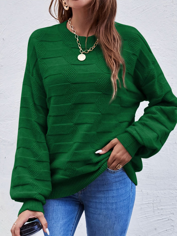 Annastina - Casual Long Sleeve Sweater With Round Neck