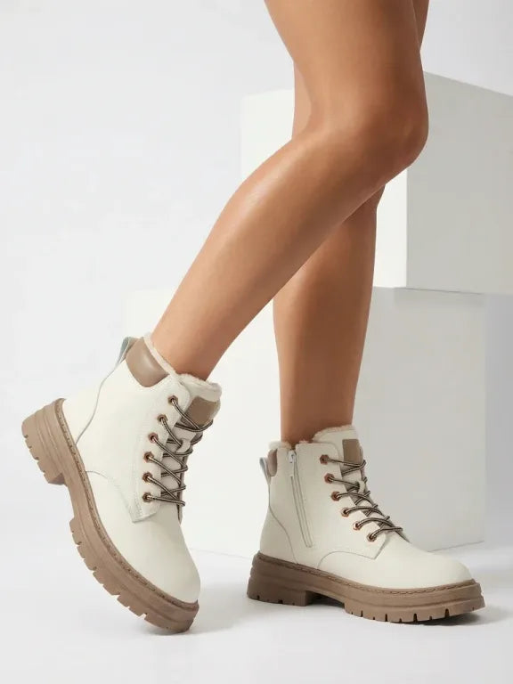 Alosia - Ankle Boots with Laces and Chunky Soles