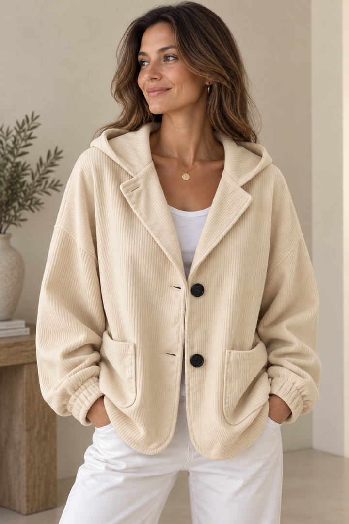 Nalina - Oversized Corduroy Hooded Jacket