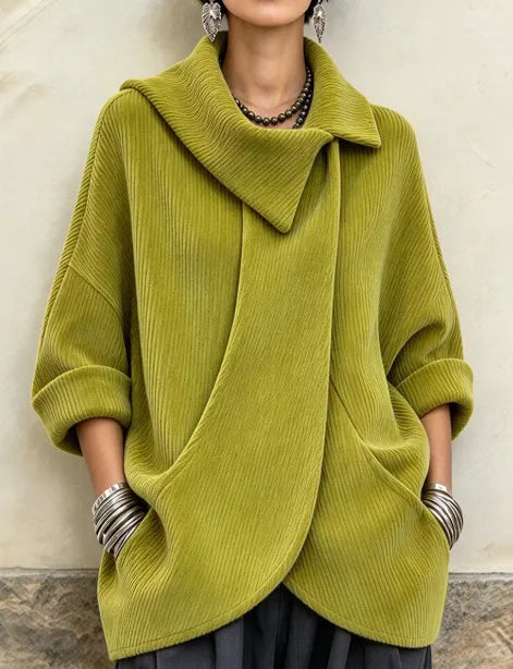 Lenneke - Oversized Jacket With Asymmetric Collar and Pockets