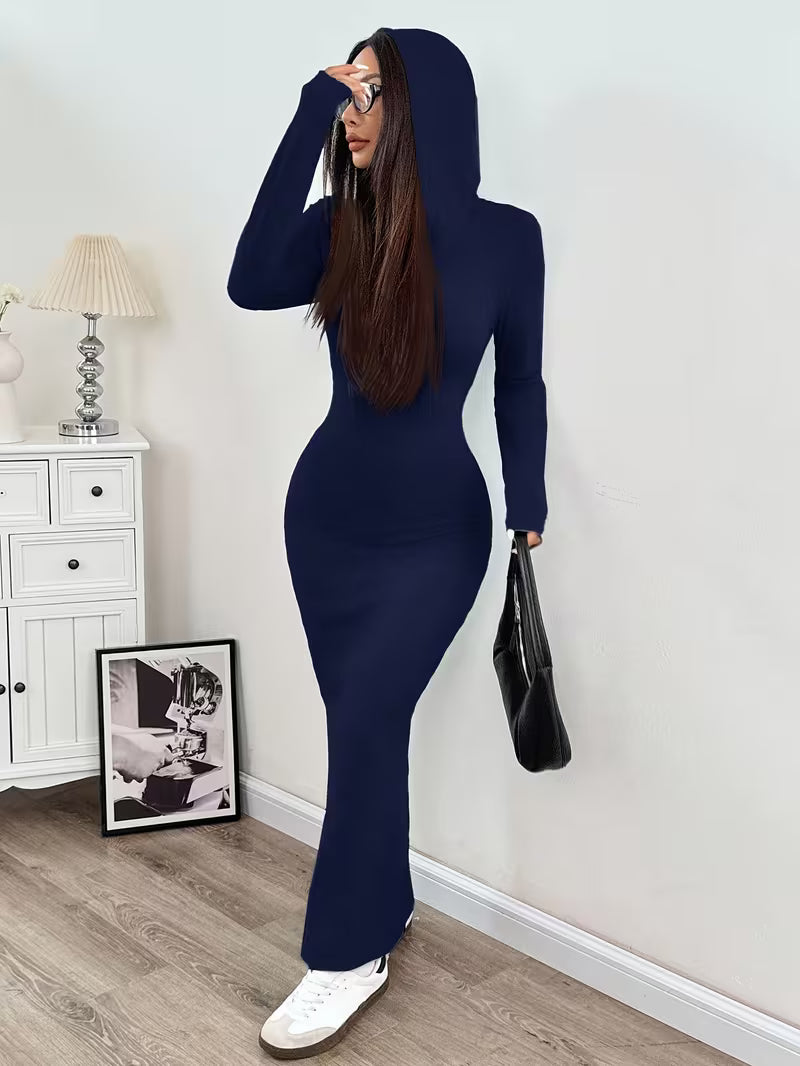 Dahye - Long Sleeve Maxi Dress With Hood