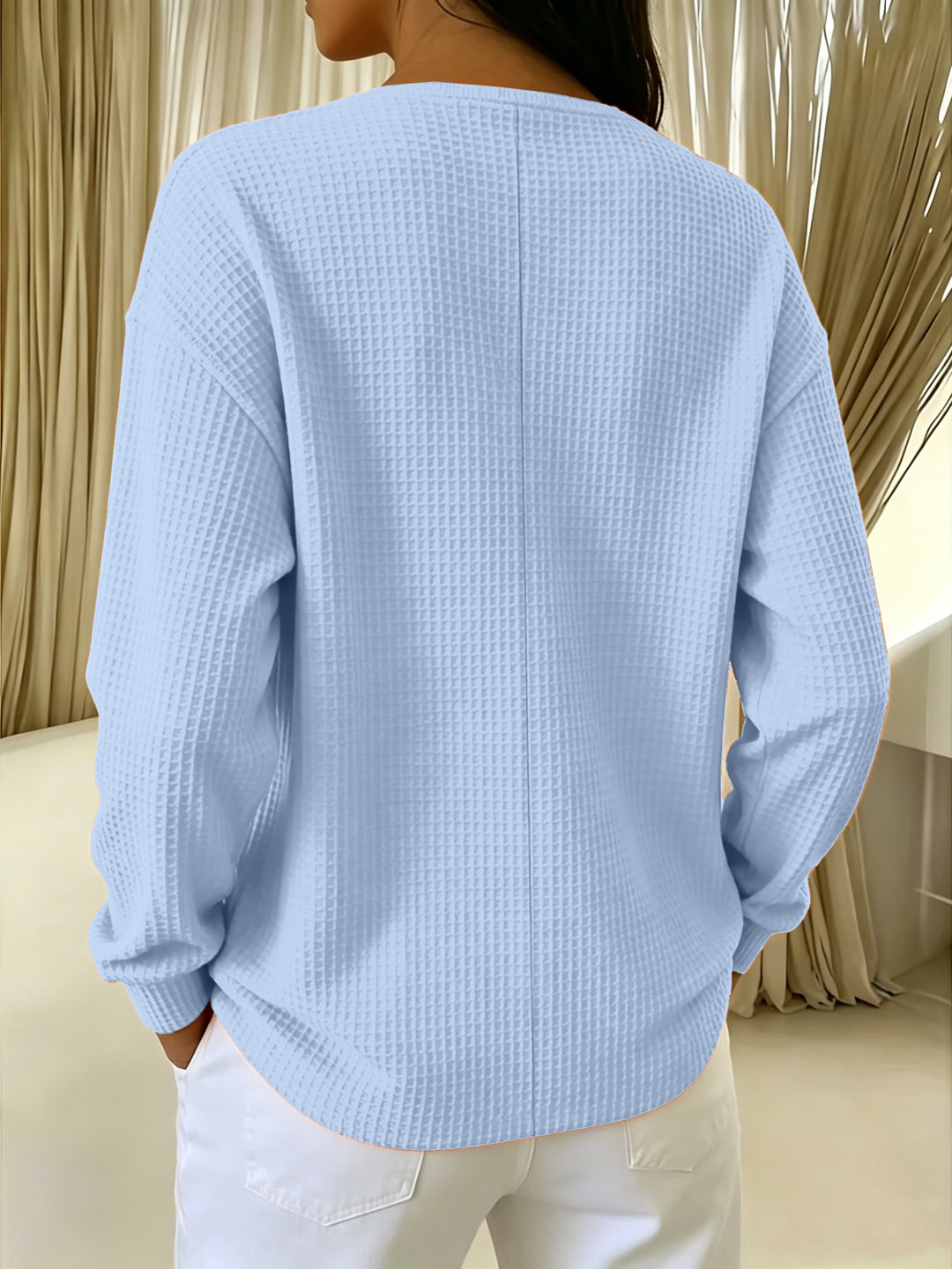 Aidana - Winter Long Sleeve Lace Top With Button