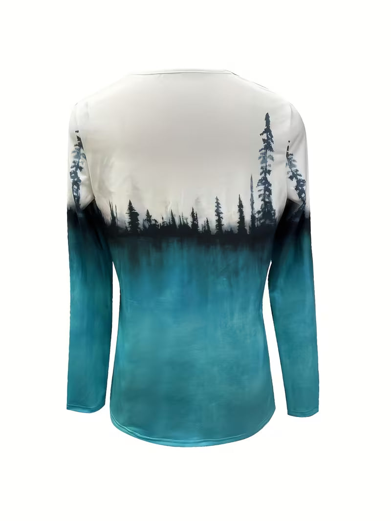 Prajina - Forest Print Long Sleeve Top