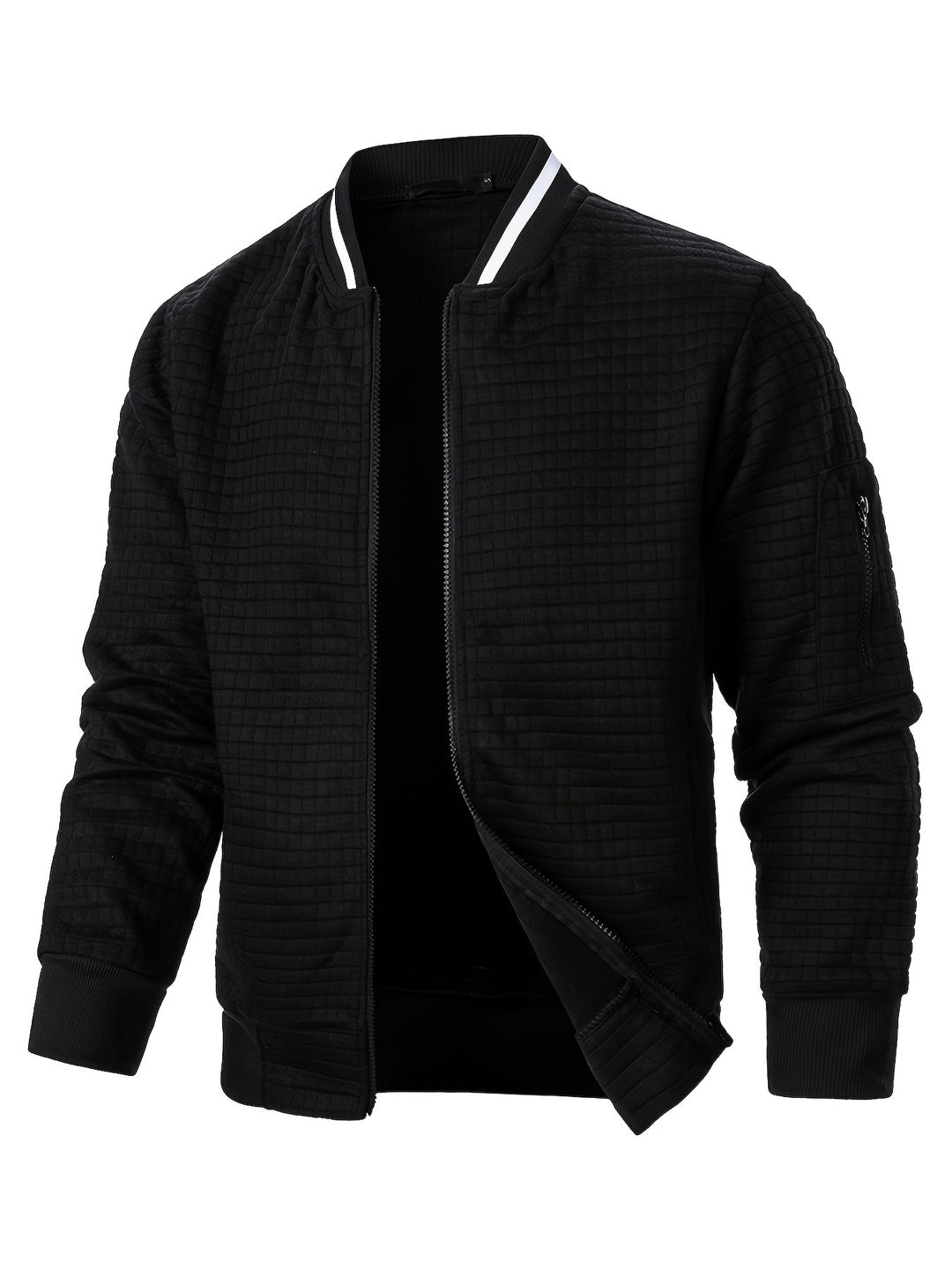 Benjie - Zipper Stand-Up Collar Cardigan Jacket