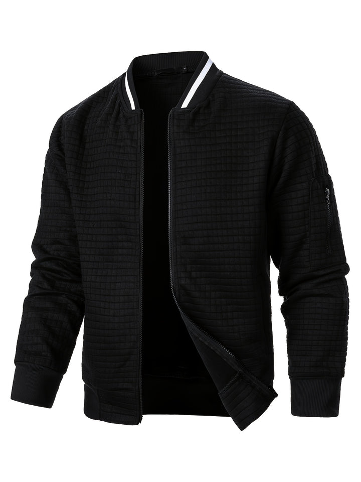 Benjie - Zipper Stand-Up Collar Cardigan Jacket