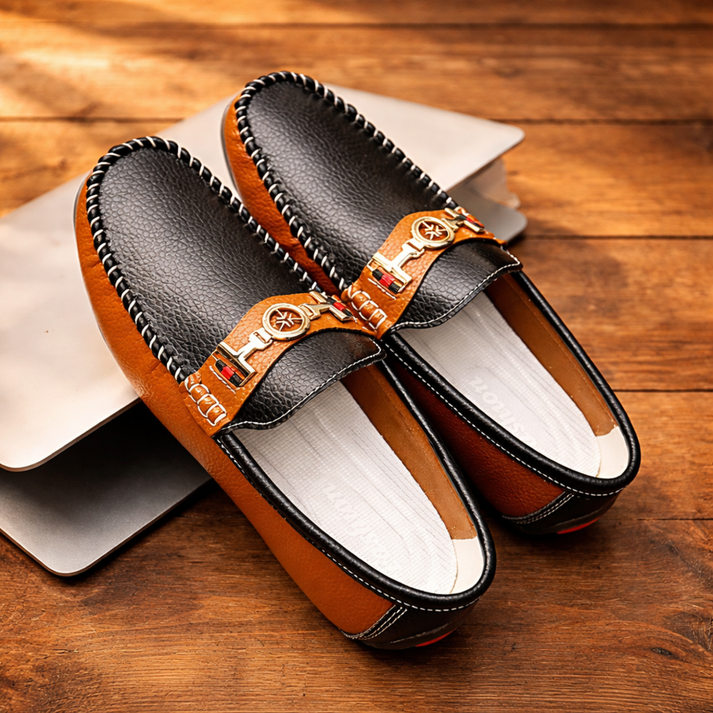 Stewart - Modern Two-Tone Leather Loafers