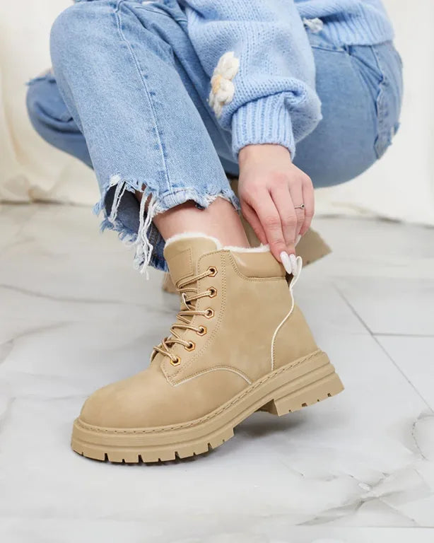 Alosia - Ankle Boots with Laces and Chunky Soles