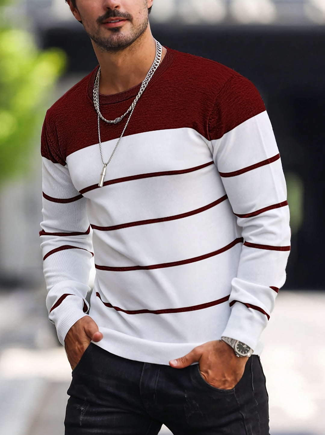 Michiel - Casual Striped Sweater With Long Sleeve