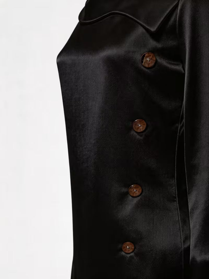 Belina - Satin Square Neck Button Top