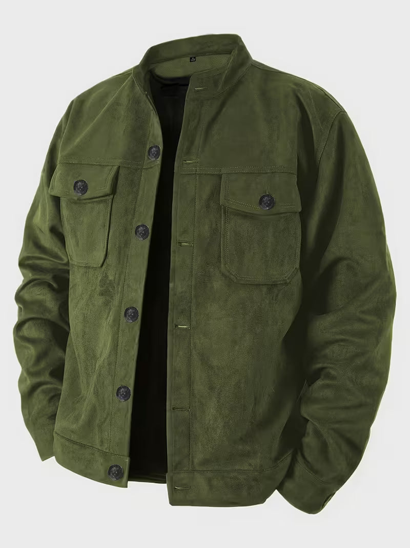 Jelil - Suede Jacket With Dual Front Pockets