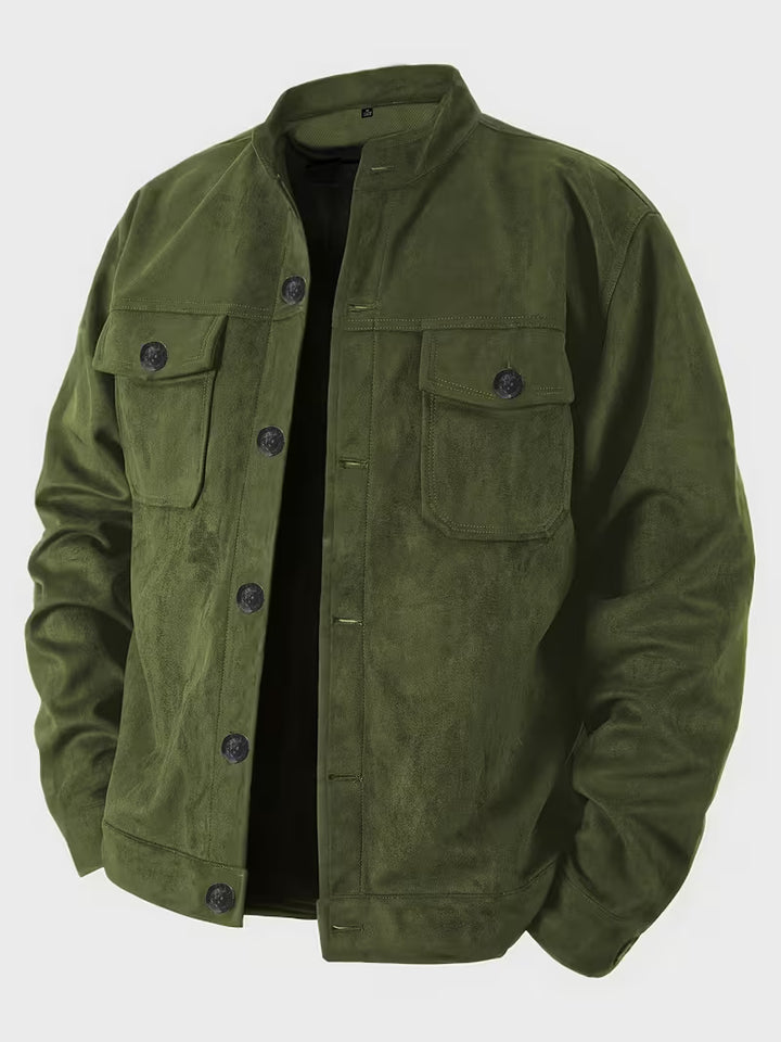 Jelil - Suede Jacket With Dual Front Pockets