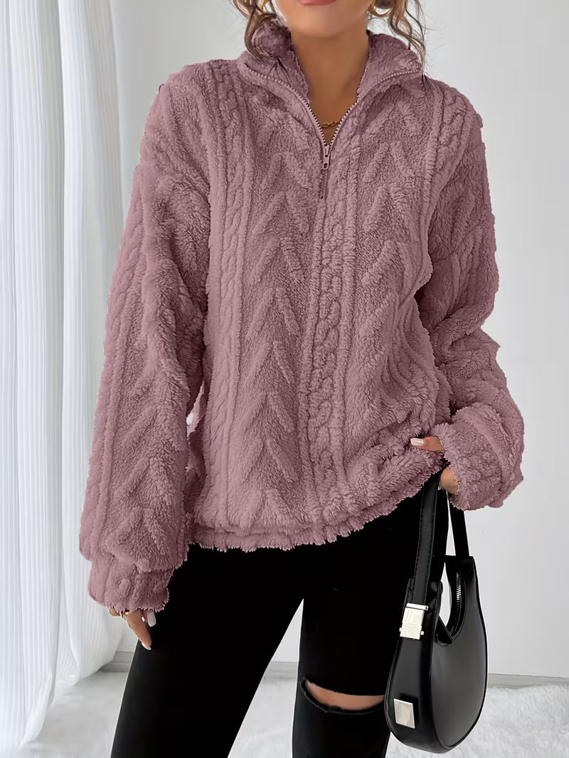 Nessia - Versatile Warm Fleece Sweatshirt