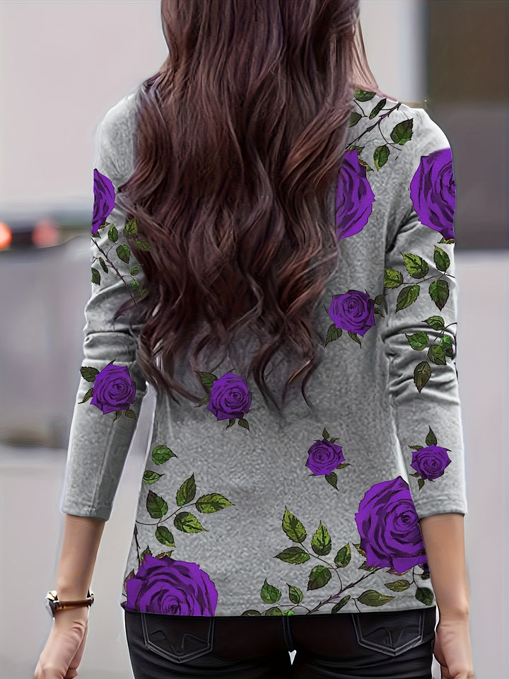Emine - Printed Mock Neck Top With Pleated Detail