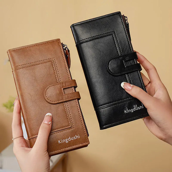Hinina - Leather Wallet With Double Zipper