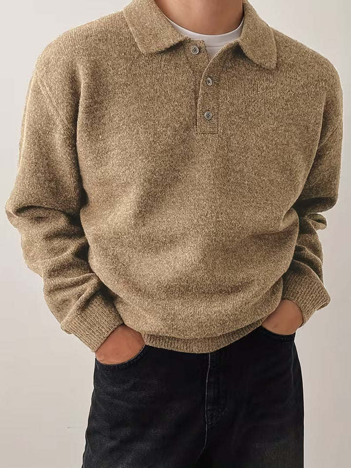 Yusif - Long Sleeve Button Up Knit Sweater