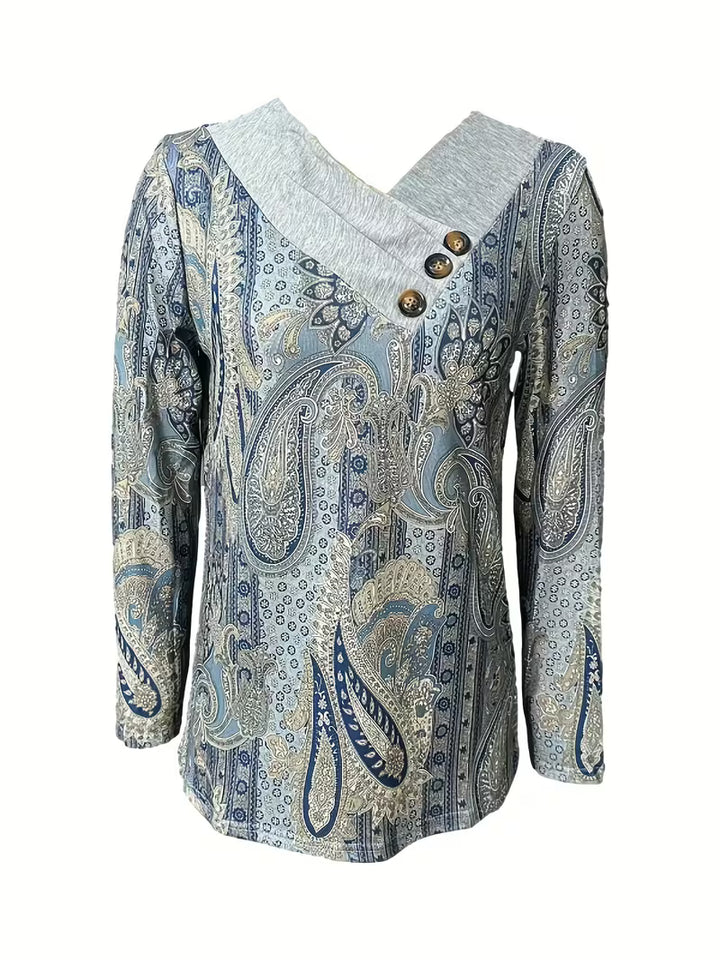 Vinja - Paisley Print Cowl Neck Top