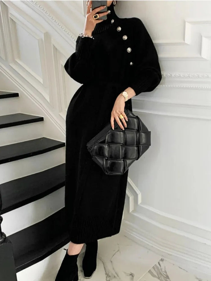 Nassra - Elegant Turtleneck Dress