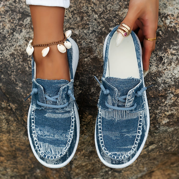 Aigerim - Comfortable Lace-Up Flat Sneakers