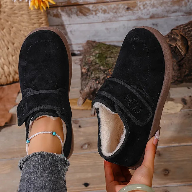 Rokia - Faux Fur Shoes With Adjustable Strap
