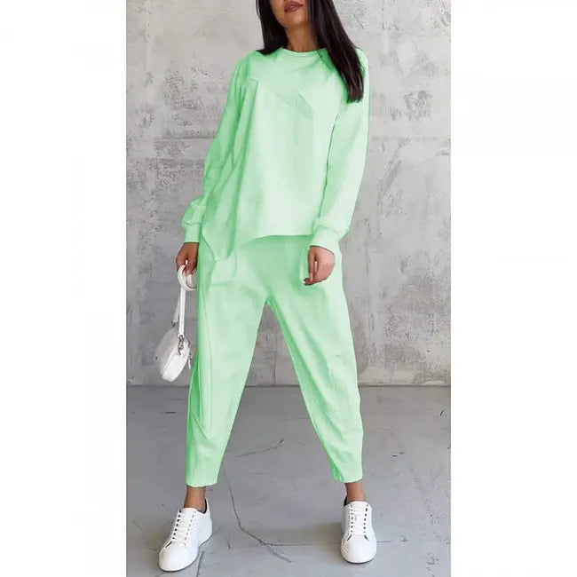 Tashia - Casual Long Sleeve Sweatshirt and Jogger Set