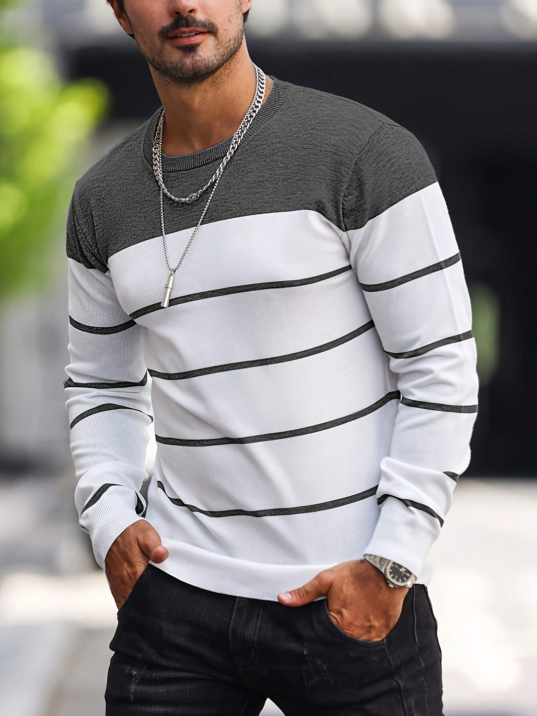 Michiel - Casual Striped Sweater With Long Sleeve