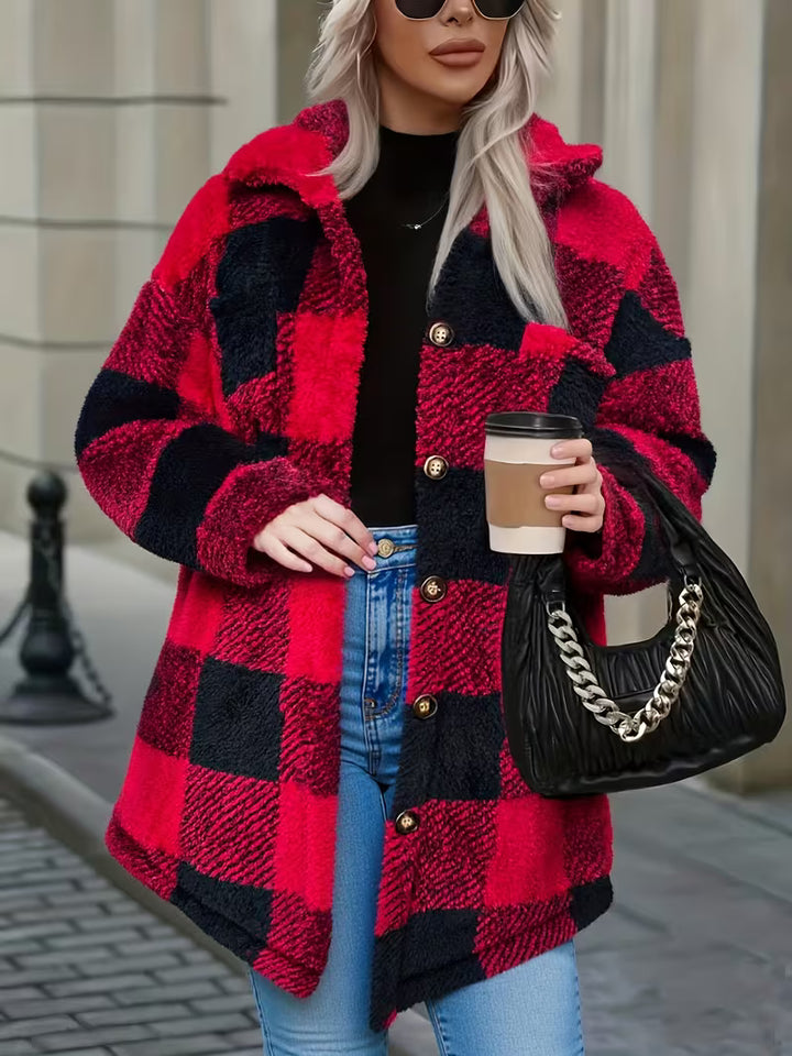 Zariana - Cross-Border Plaid Plush Jacket