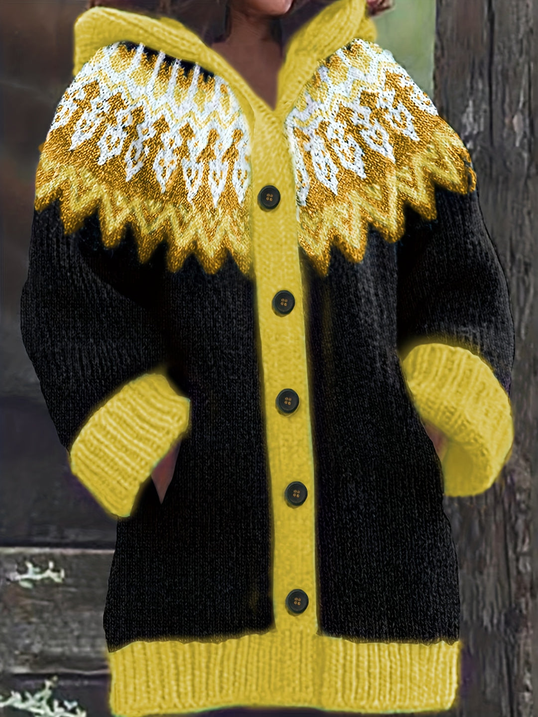 Gulnur - Elegant Long Sleeve Winter Hooded Sweater