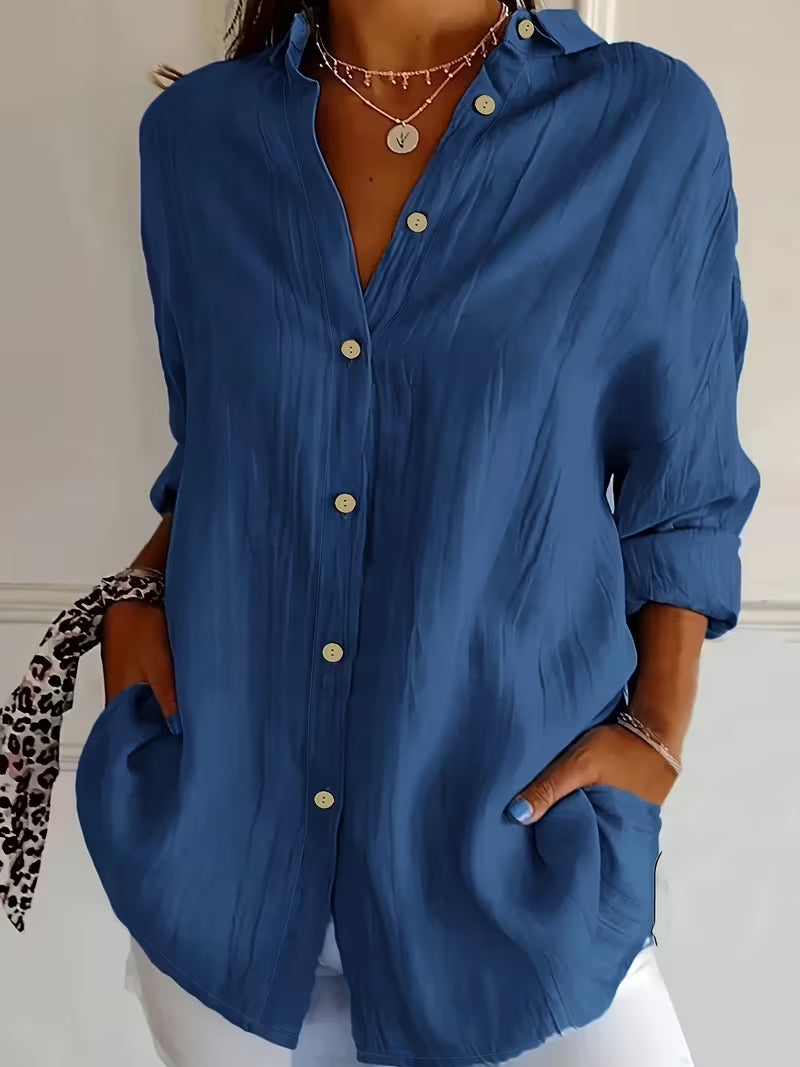 Soella - Long Sleeve Button-Up Collared Shirt