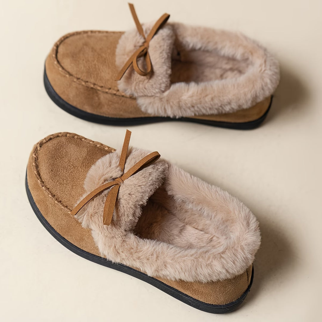 Suzia - Cozy Plush Slipper With Bow
