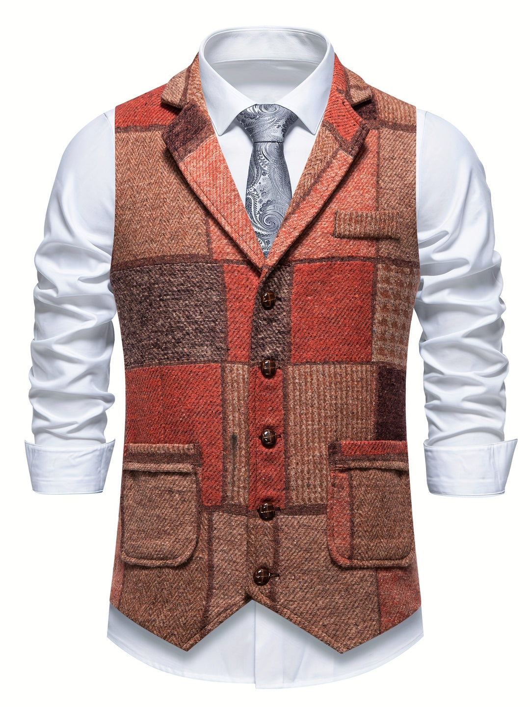 Mladen - Vintage Lapel Suit Vest With Pocket