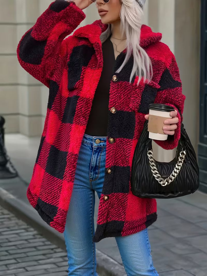 Zariana - Cross-Border Plaid Plush Jacket