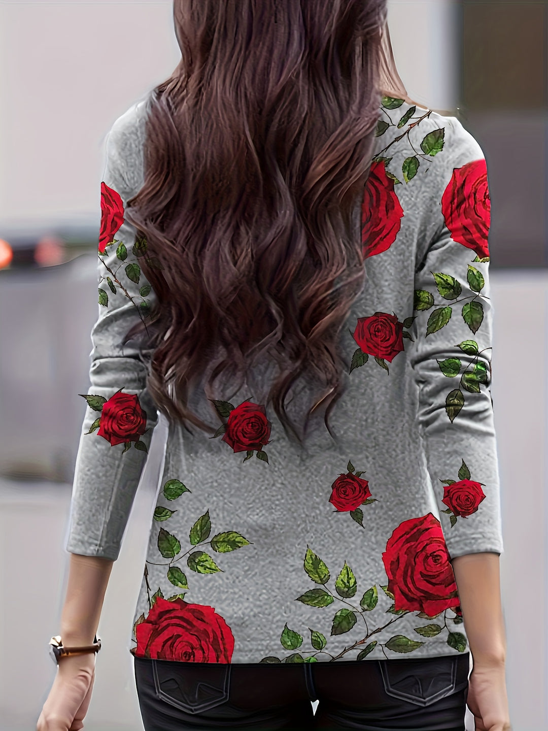 Emine - Printed Mock Neck Top With Pleated Detail