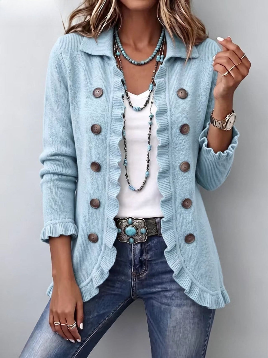 Betiane - Dusty Ruffled Cardigan