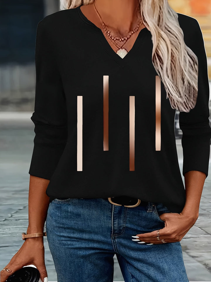 Ziqian - Elegant Long Sleeve Printed Shirt