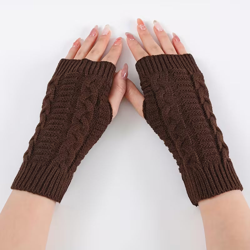 Knitoria - Unisex Acrylic Knit Fingerless Gloves