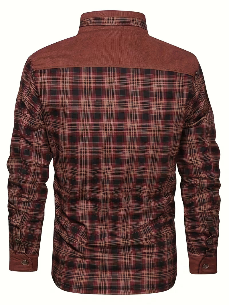 Kerrik - Plush Lined Lapel Plaid Jacket
