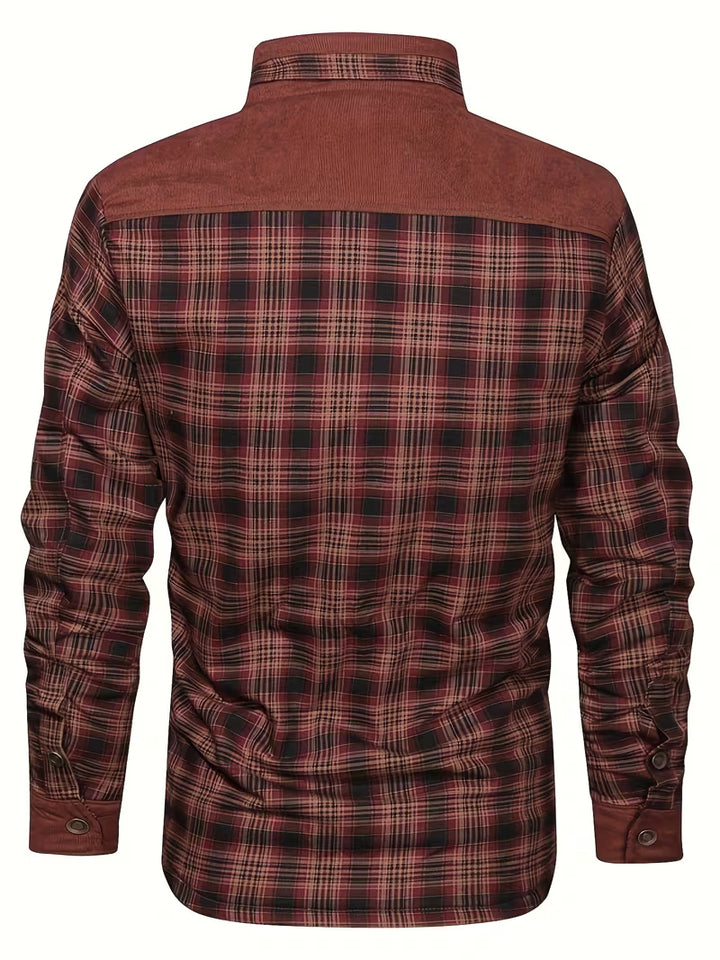 Kerrik - Plush Lined Lapel Plaid Jacket
