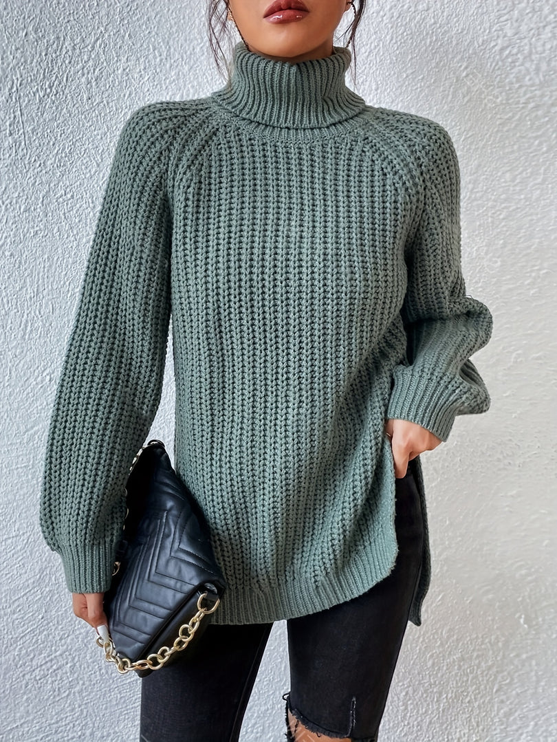 Lorina - Knit Turtleneck Long Sleeve Sweater