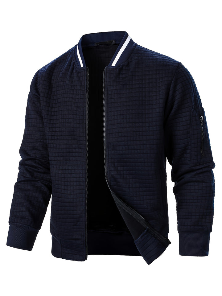 Benjie - Zipper Stand-Up Collar Cardigan Jacket