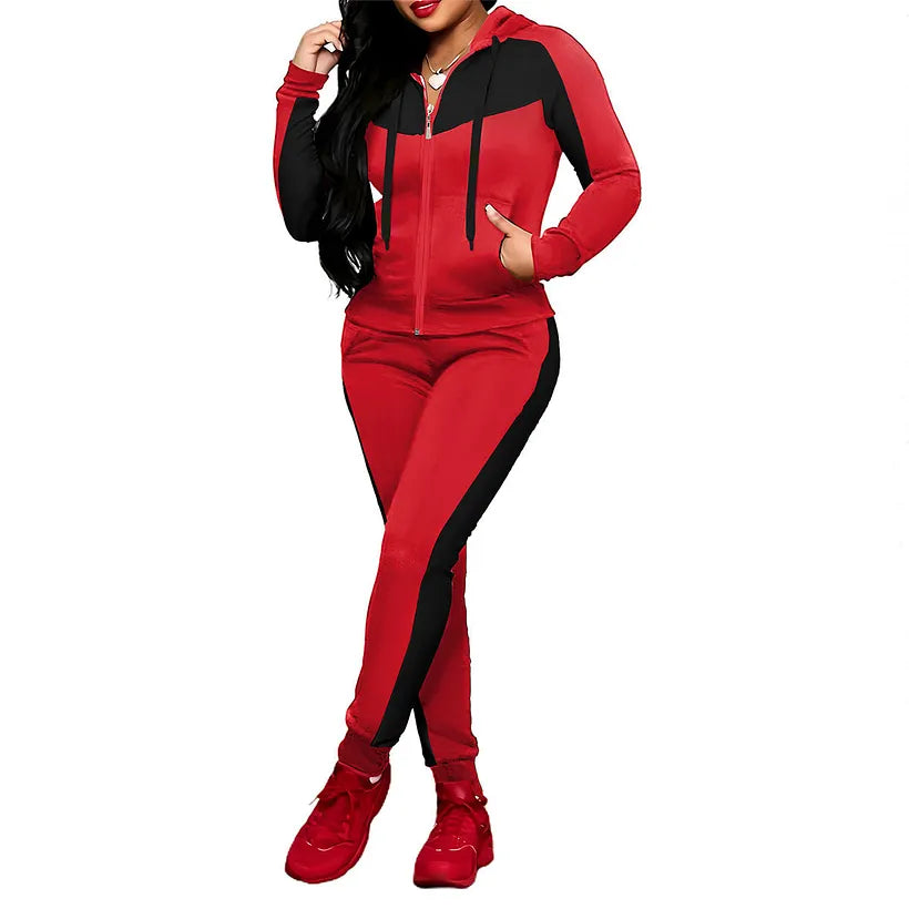 Meesha - 2-Piece Colorblock Tracksuit Set