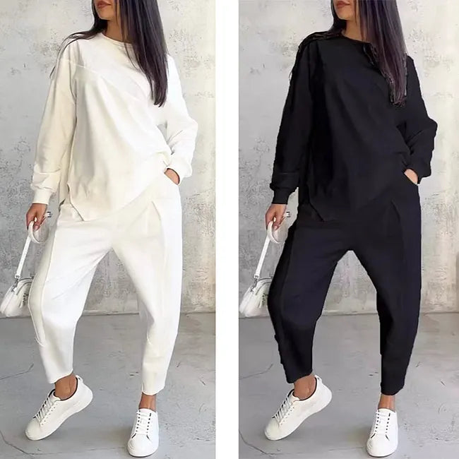 Tashia - Casual Long Sleeve Sweatshirt and Jogger Set
